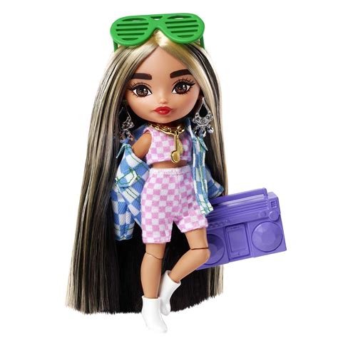 Buy Barbie Extra Minis Doll In Wearing Checkered Piece