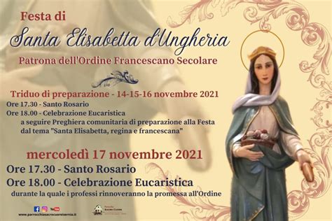 Festa di Santa Elisabetta dUngheria Patrona dellOFS mercoledì 17