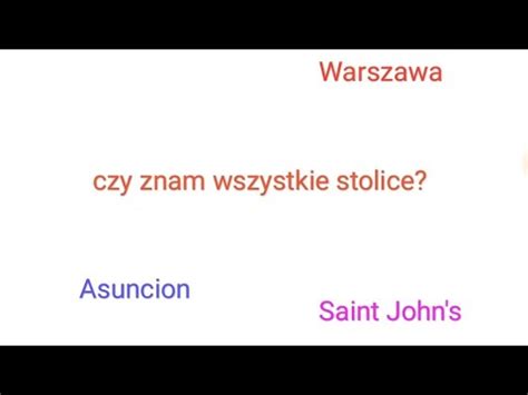 Czy znam wszystkie stolice świata YouTube