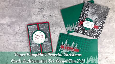 October Paper Pumpkin Peaceful Christmas Tri Corner Fun Fold