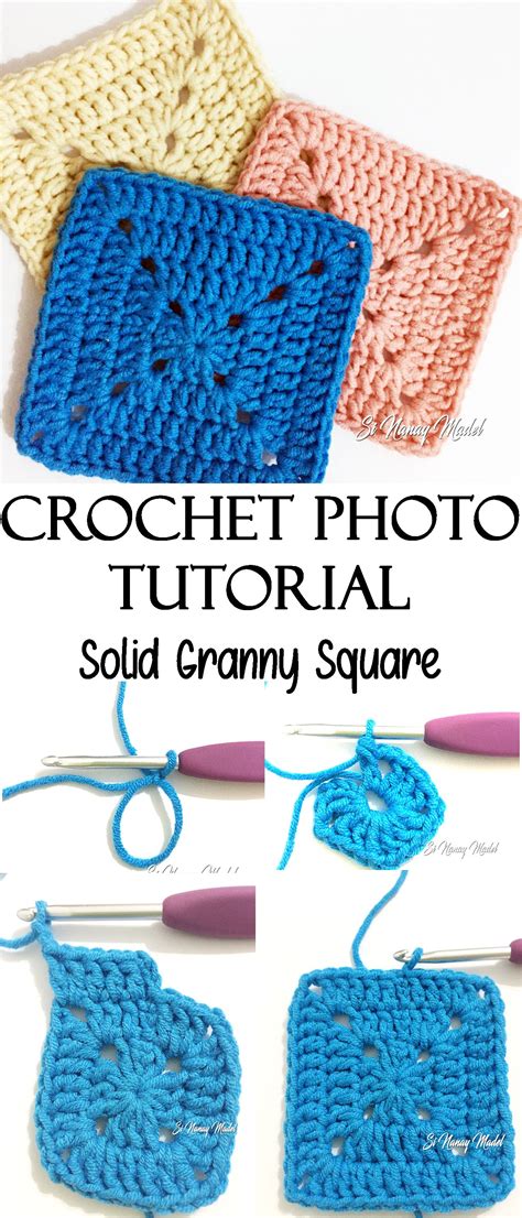 Basic Solid Granny Square Crochet Pattern