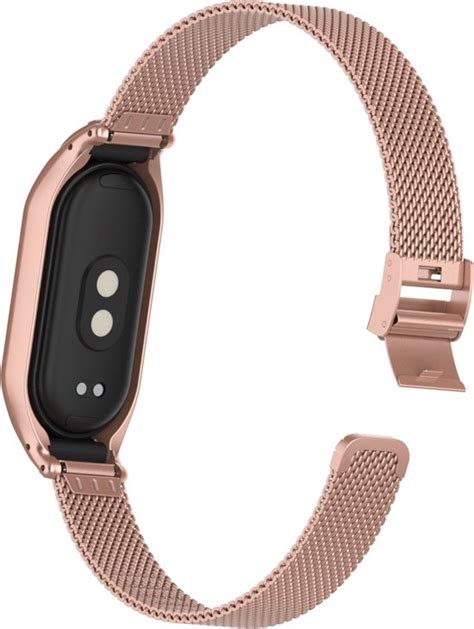 By Qubix Milanese Bandje Met Case Ros Goud Xiaomi Smart Band