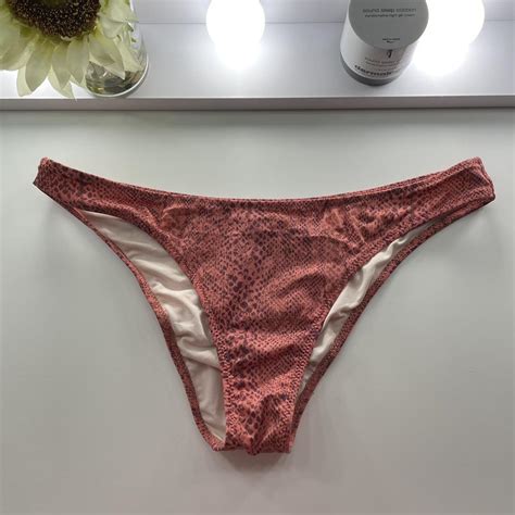 Shade Shore Red Snake Skin Bikini Bottoms Depop