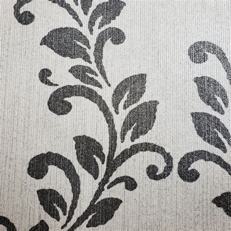 305030 Glitter Embossed White Silver Grey Diamond Floral Wallpaper ...