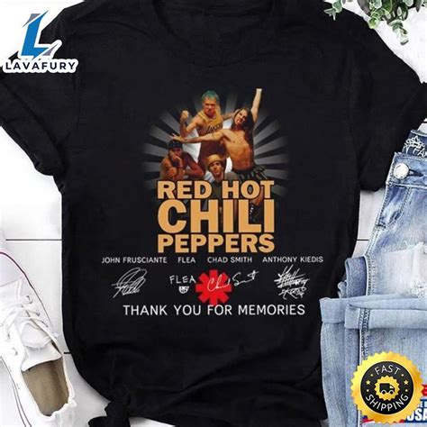 Red Hot Chili Peppers Band Signatures T Shirt 2024 Tour Rhcp Rock Shirt Lavafury In 2024 Red