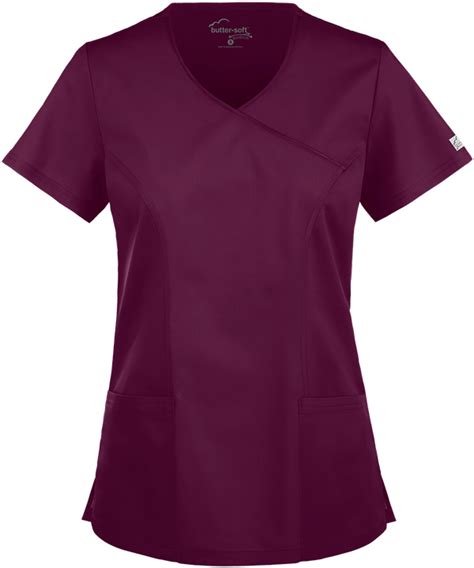 Ua Butter Soft Stretch V Neck Mock Wrap Scrub Top Fashion Scrub Tops