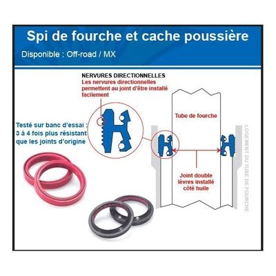 Joints spi de fourche SKF avec caches poussière pour fourche Showa Ø 43