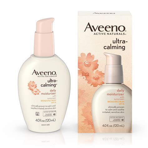 Aveeno Ultra Calming Fragrance Free Daily Facial Moisturizer For Sensitive Dry Skin With Spf 15