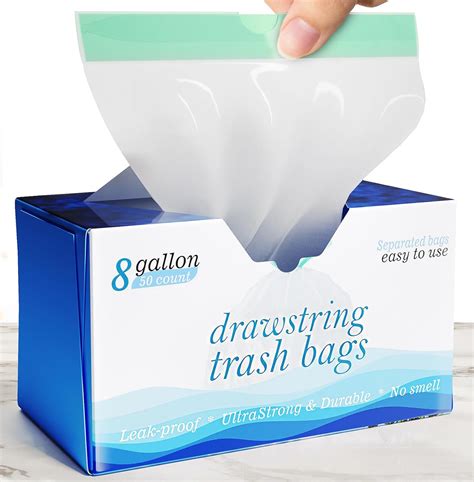 Amazon.com: Bay Ridge Laguna 8 Gallon Drawstring Garbage Bags 0.8 Mil