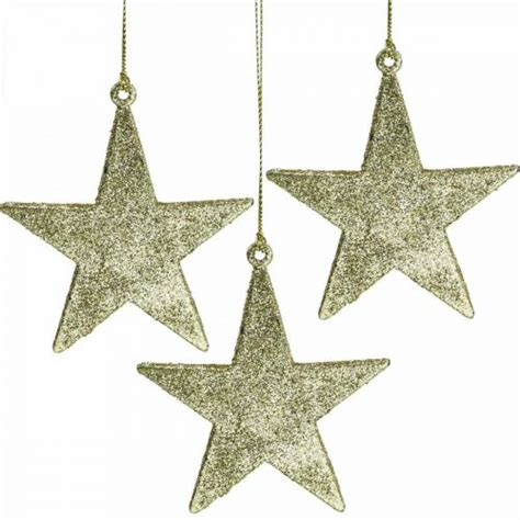 Floristik Ch Weihnachtsdeko Stern Anh Nger Golden Glitter Cm St