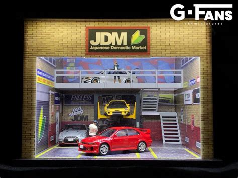 G Fans 1 64 Garage Diorama With LED JDM Theme Gfans Hobbies Toys