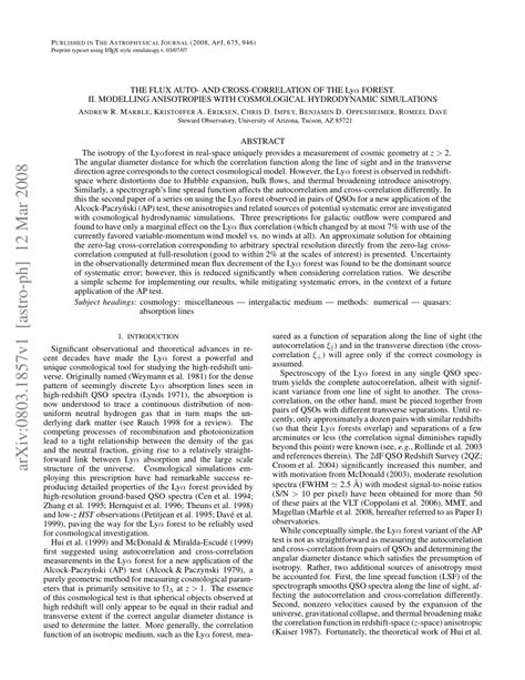 Pdf The Flux Auto And Cross Correlation Of The Ly Forest Ii