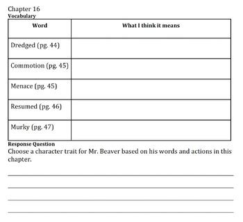 The Wild Robot Protects Comprehension and Vocabulary Guide (Google and PDF)