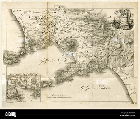 Mapa De Nápoles El Golf De Nápoles Napoli E Contorni Editore L Galanti Italia Siglo Xix