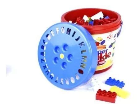 Balde Blocos Montar Core 100 Peca Brinquedo Educativo 9332 MercadoLivre