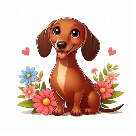 Premium Vector Cute Dachshund Dogs Vector Cartoon Illustration