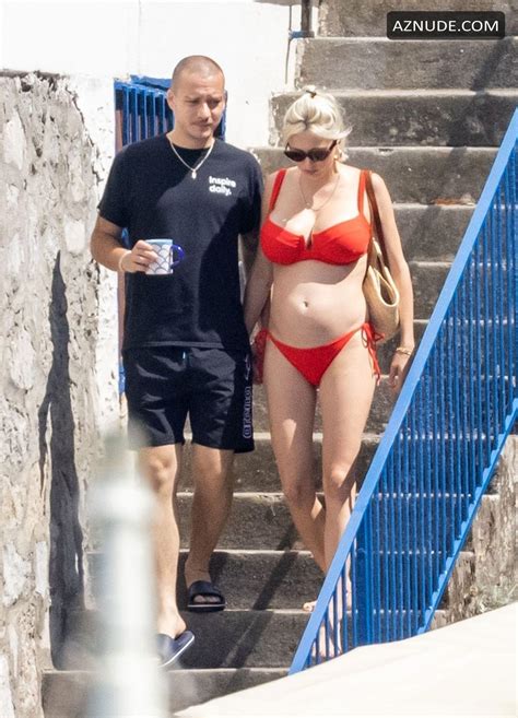 Caroline Vreeland Sexy Shows Off Her Hot Beach Body Physique In A Red Bikini In Italy Aznude