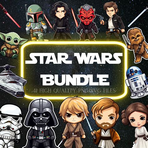 Chibi Space Wars Clipart Bundle Star Wars Svg Clone Wars Png Etsy España