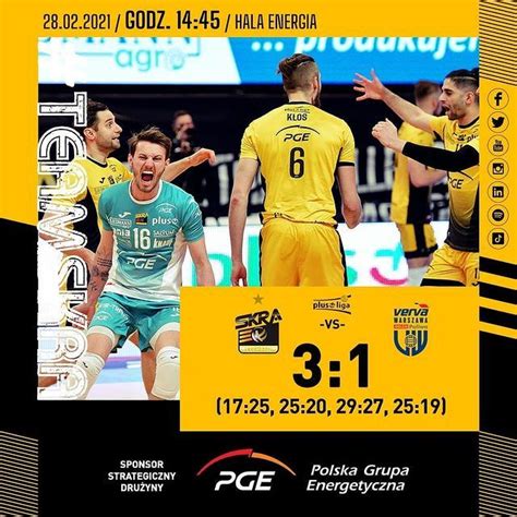 Pge Skra Bełchatów Na Instagramie „zwycięstwo W Hali Energia 🔥