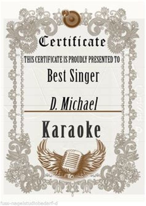 Karaoke Printable Certificate | Printable certificates, Karaoke ...