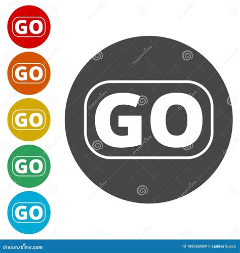Go icon, Go sign stock illustration. Illustration of glossy - 108526089