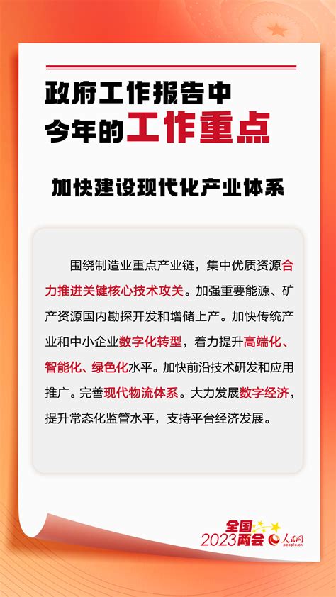 政府工作报告中今年的工作重点 中国人大新闻 2023年全国两会 人民网