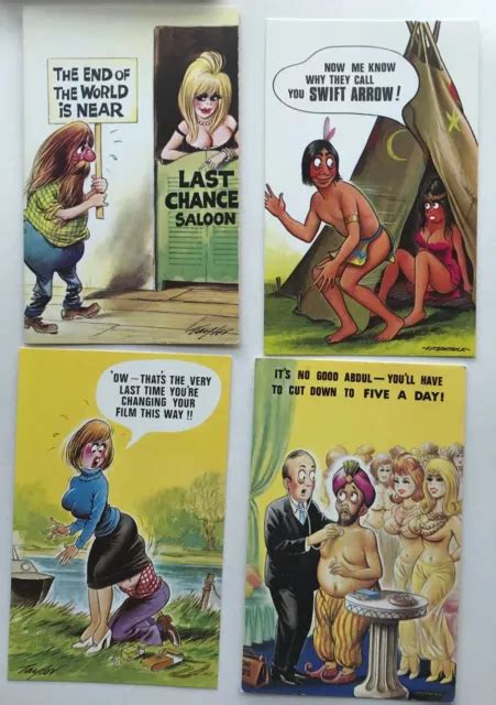 Comic Postcards Seaside Saucy Bamforth Topless Nude Picclick Uk