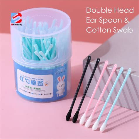 100pcs 2in1 Double Head Sterile Cotton Swabs Cosmetic Cotton Buds Tip