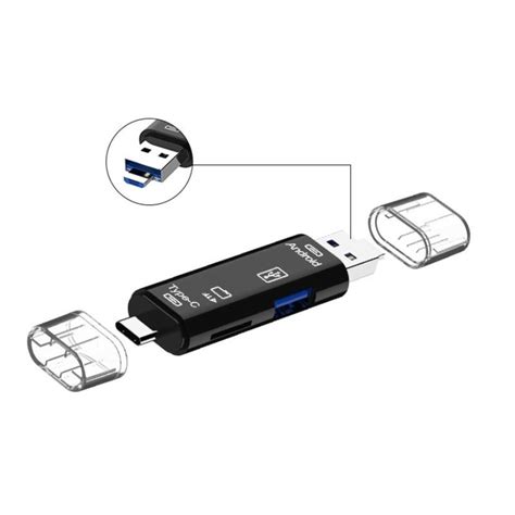 Usbマルチカードリーダー Usb2 0 Microusb Typec対応 伸縮変形タイプ 《ブラック》 定形外郵便、代引不可、送料別商品 4580566430672 Le Ciel