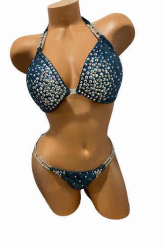 Competition Bikini Posing Suit Teal Hologram Brand New Never Worn Ebay