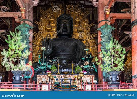 Statue Of The Great Buddha In The Main Hall Of Todaiji Temple Captured