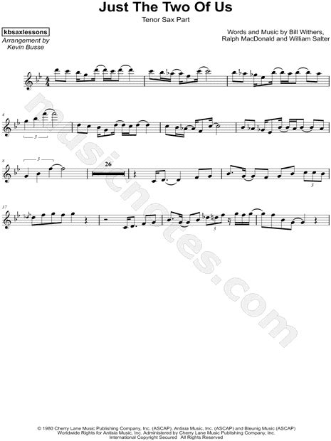 Kevin Busse Just The Two Of Us Sheet Music Tenor Saxophone Solo In G Minor Download