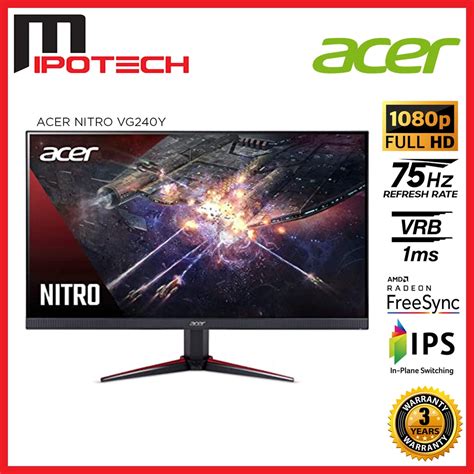 Acer Nitro Vg Y Ips Hz Ms Fhd Amd Freesync Gaming Monitor