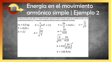 Física Balance de energía en el movimiento armónico simple Ejemplo