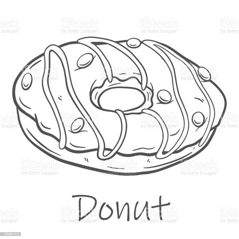 Hand Drawn Vector Illustration Tasty Donuts Sketch Sweet Desserts Stock Illustration Download