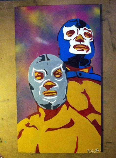 El Santo Y Blue Demon Painting By Artsylizflores On Etsy 4500 Blue