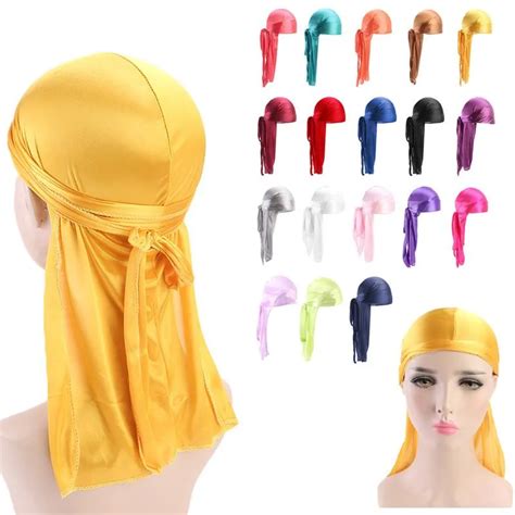 Silky Durags Bandana Chapeau Turban Hommes Perruques Doo Hommes Satin