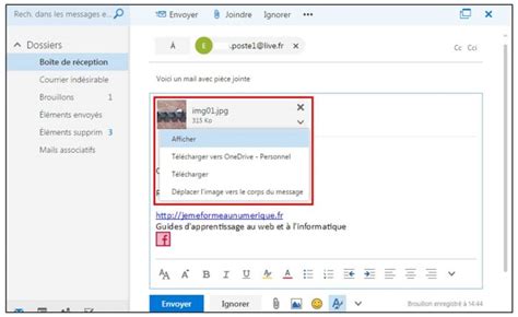 Gestion Des Pi Ces Jointes Avec Outlook Online Je Me Forme Au Num Rique