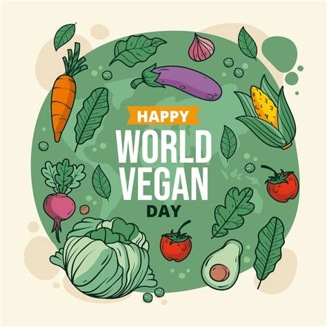 Free Vector Hand Drawn Illustration For World Vegan Day Celebration