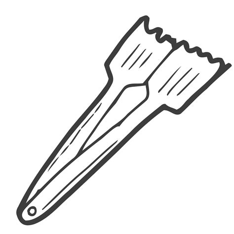 Meat Tongs Vector Stock Illustration Serving Kitchen Tongs Isolated