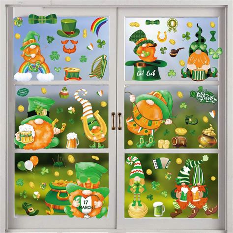 GROFRY 9 Sheets Glass Stickers Cartoon Removable Flame Retardant PVC ...