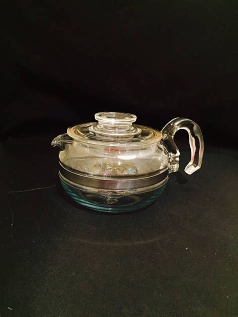 Clear Glass Teapot Pyrex Glass Flameware Cup Teapot With Etsy Tea