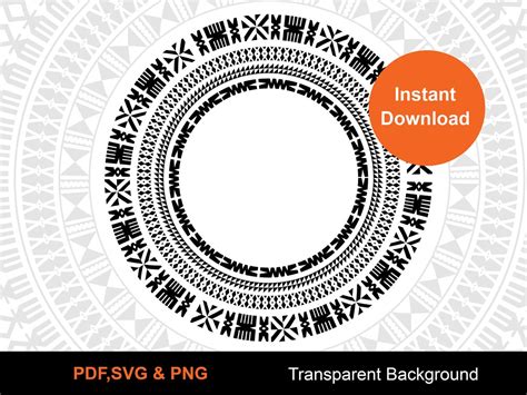 Fijian Kesakesa Masi Circle Tapa Tribal Frame Vector Cm X Cm