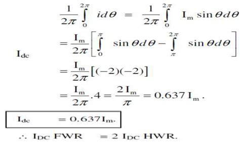 Full Wave Rectifier Average Value Derivation