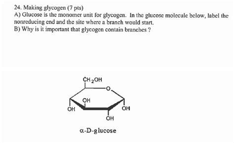 Solved: Making Glycogen A)Glucose Is The Monomer Unit For ... | Chegg.com