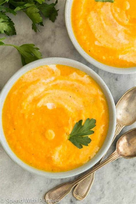 Creamy Carrot Soup Recipe 30 Min Meal Spend With Pennies