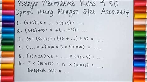 Matematika Kelas 4 SD Operasi Hitung Bilangan Sifat Asosiatif