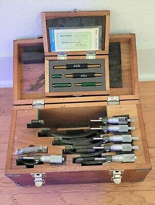 Vintage Mitutoyo To Range Mechanical Outside Micrometer Set With