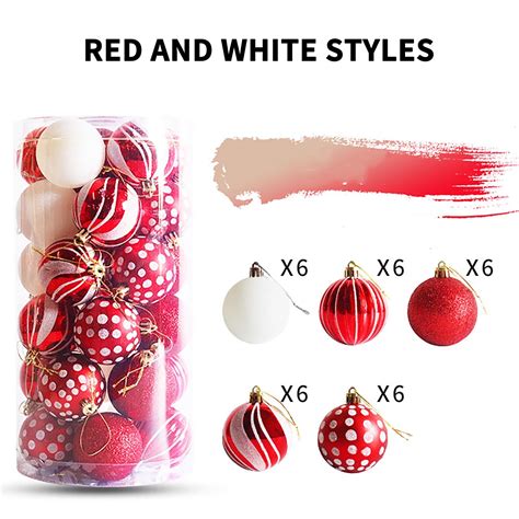 Herrnalise 30PCS Christmas Colorful Balls Ornaments Set Festival Home