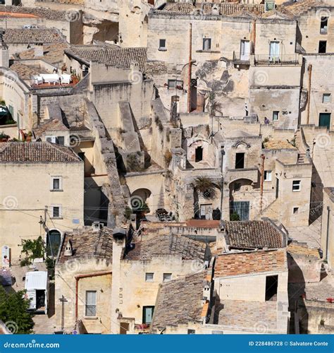 Matera Italia Agosto Sassi Di Matera Un Quartiere Storico